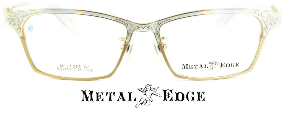 インテリヤクザ風メガネフレームメタルエッジ1052-C1-S56
