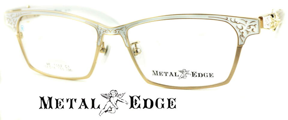 インテリヤクザ風メガネフレームメタルエッジ1052-C1-S56