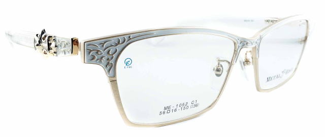 インテリヤクザ風メガネフレームメタルエッジ1052-C1-S56