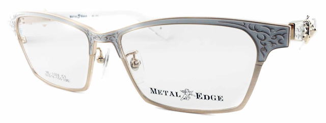 インテリヤクザ風メガネフレームメタルエッジ1052-C1-S56