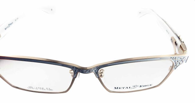 インテリヤクザ風メガネフレームメタルエッジ1052-C1-S56