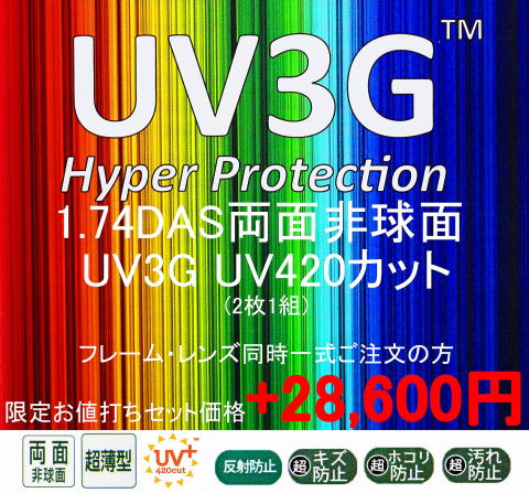 紫外線420カットレンズUV3G174DAS