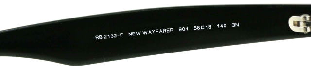 レイバン度付きサングラス・メガネ度入り純正ロゴ入製作実例ニューウェイファーラー2132F-901-S58調光G15カラー