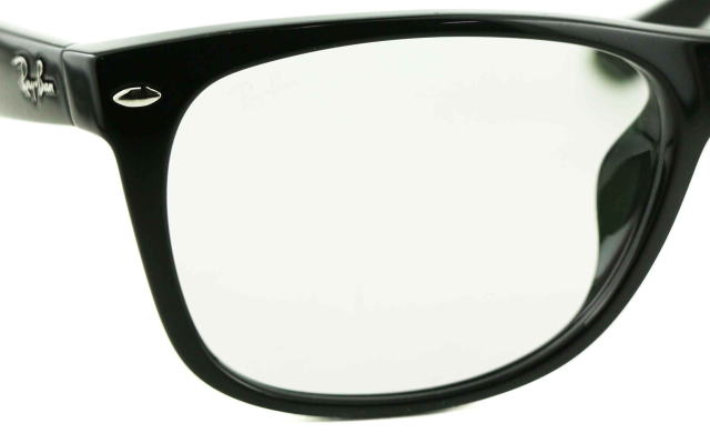 レイバン度付きサングラス・メガネ度入り純正ロゴ入製作実例ニューウェイファーラー2132F-901-S58調光G15カラー