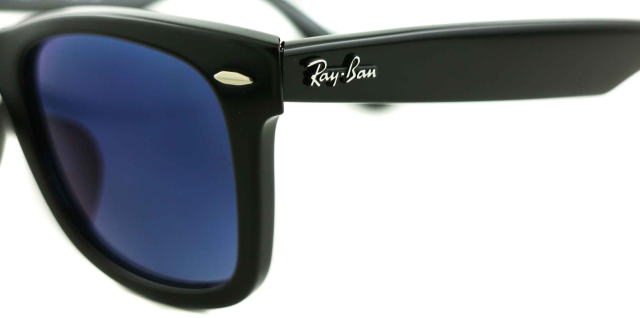 レイバン度付きサングラス・メガネ度入り純正ロゴ入製作実例ウェイファーラー5121F-2000-S50調光サファイア